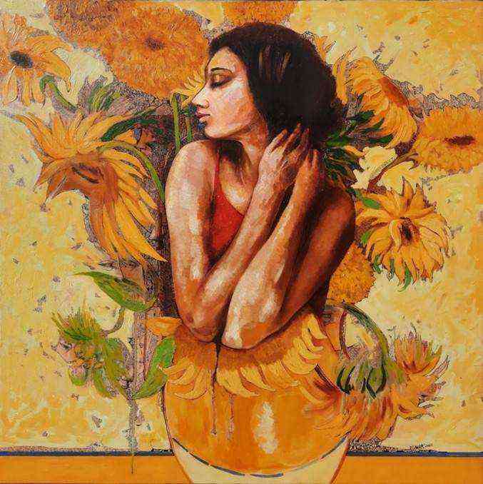 Van Gogh inspired Sunflower painting
