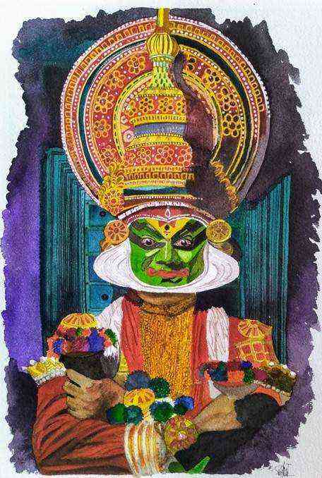 Kathakali, onam, art 