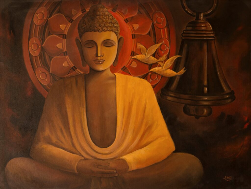 Buddha Canvas Painting by Atul Virkar