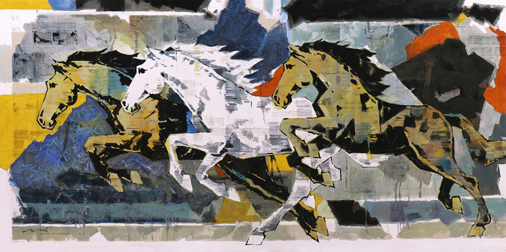 Colourful horse painting online