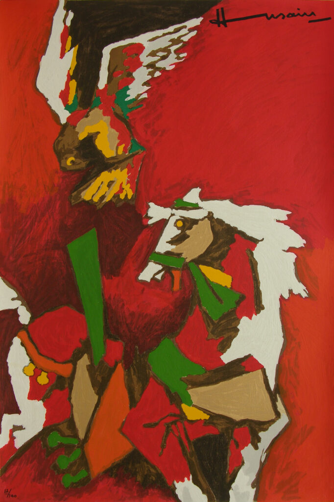 Horse painting by M F Husain