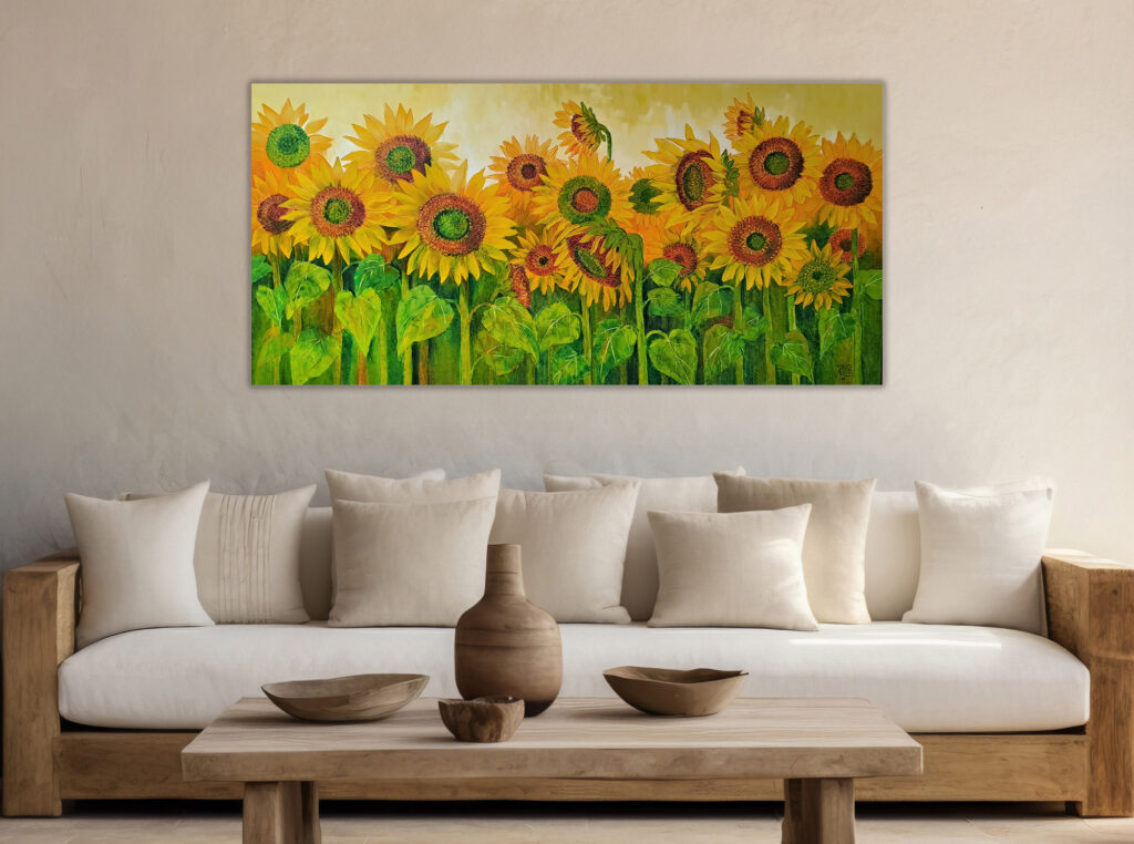 Nature art for traditional living room