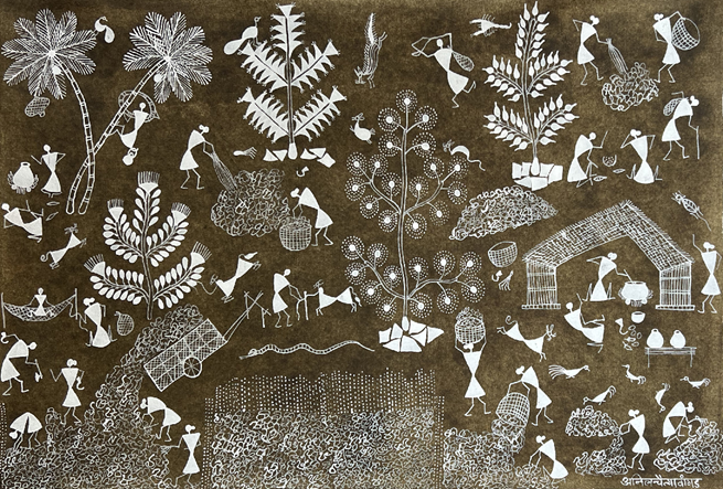 Indian folk painting - Warli by Anil chaitanya wangad