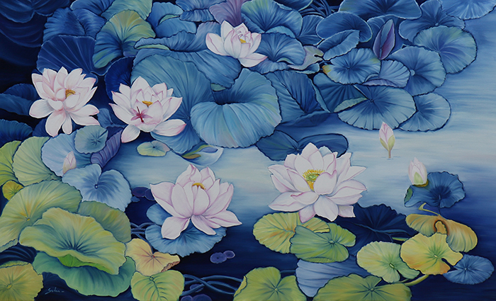 lotus painting by Sulakshana Dharmadhikari