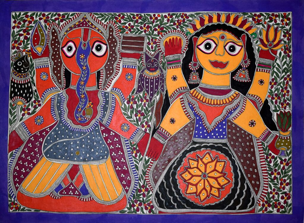 Religious Art by Unknown artist- Madhubani painting
