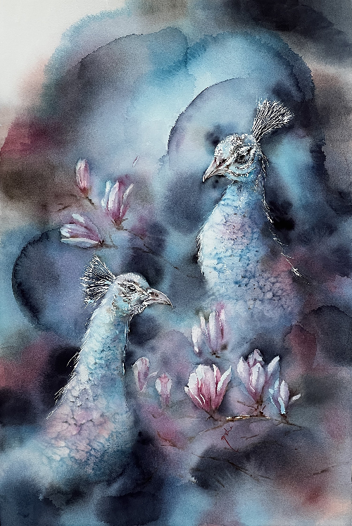 Peacock painting by Nish Sehjpal