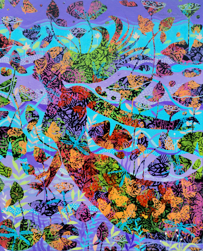 Abstract Expressionism art- Drowning into dreams by Sumitra Chattopadhyay