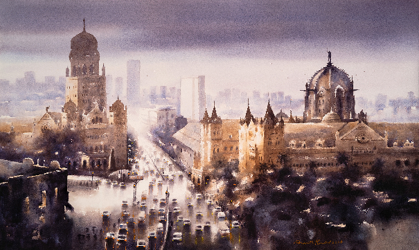 Canvas Chronicles: Stories of Indian Cities Told Through Paintings 2 Indian cities- winter in mumbai by ananta mandal