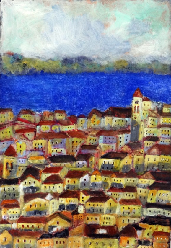 contemporary Indian landscape paintings by Indrani Ghosh
