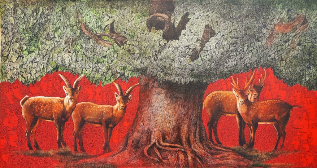 Indian wildlife painting by Dilawar Khan
