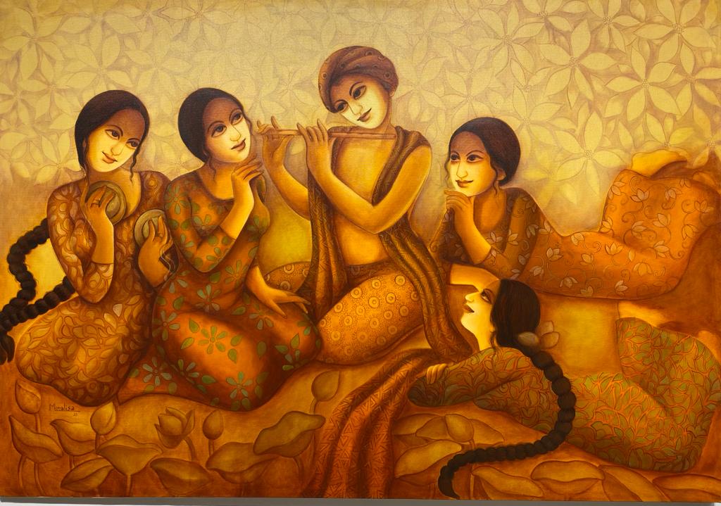 The Quiet Strength of Earth Tones in Modern Indian Paintings 4 earth tones in Monalisa Sarkar Mitra' figurative painting