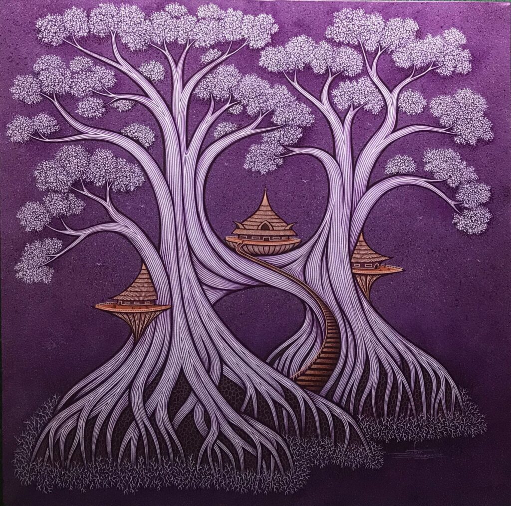 contemporary Indian art - folk-inspired art by Subir Das