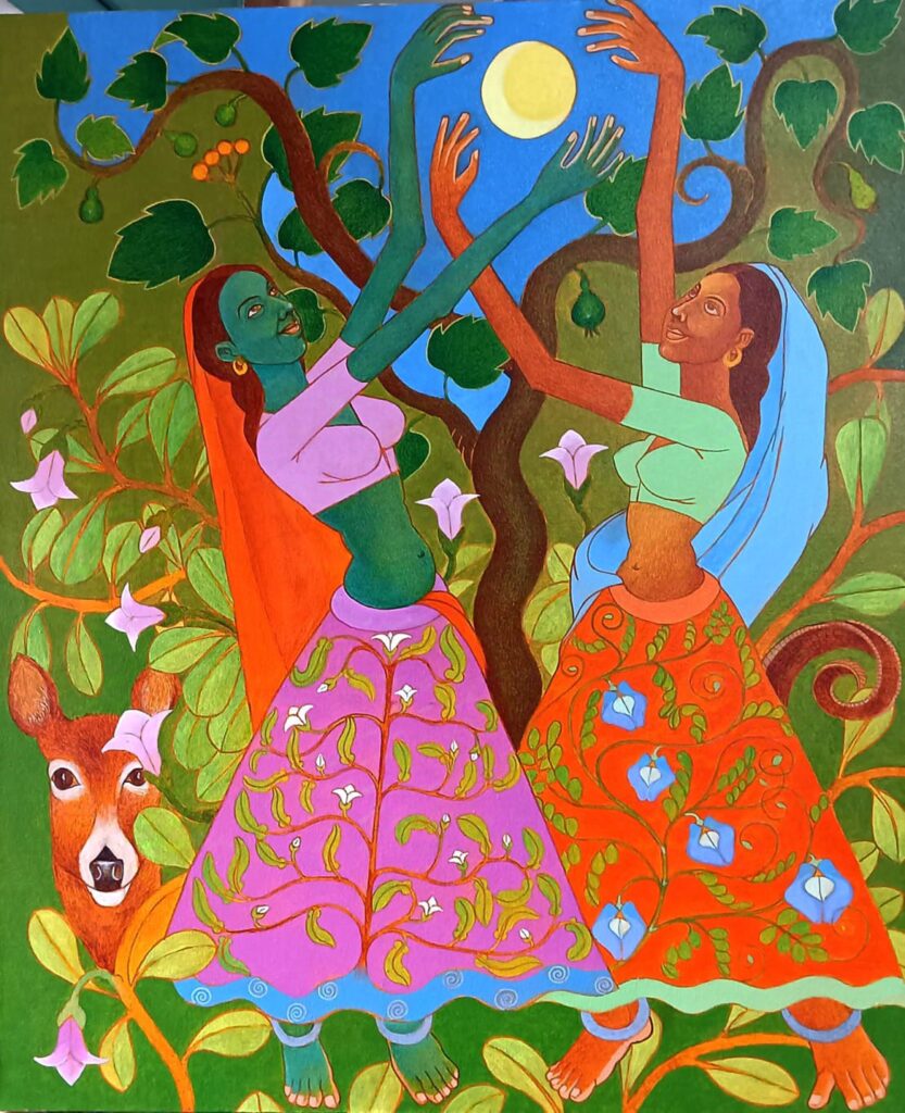 Symbolic nature in Indian art - the moon catchers by Pramod Neelakandan