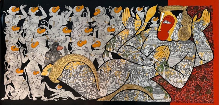Murals & Large-Scale Art: Bringing Statement Pieces into Indian Homes and Offices 1 A large size wall-wall mural art by Ramesh Gorjala
