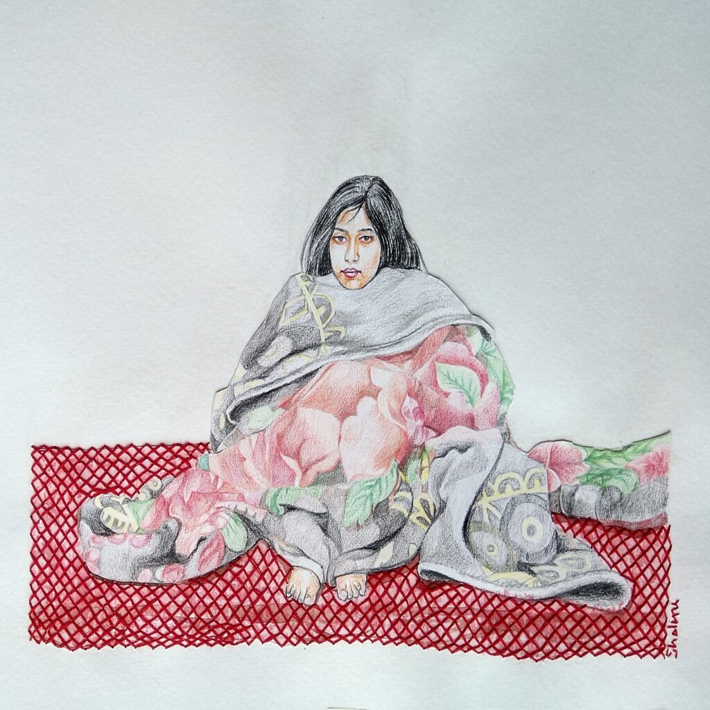hand-rendered contemporary art- Invisible summer 3 by Shalini Sandeep kumar