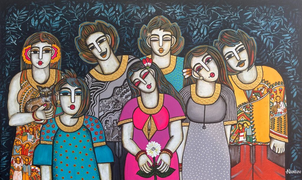 contemporary Indian artists' style by  Nandini Verma

