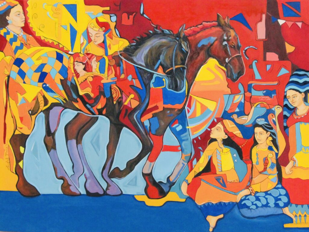 Indian canvas art by Pooja Singhal