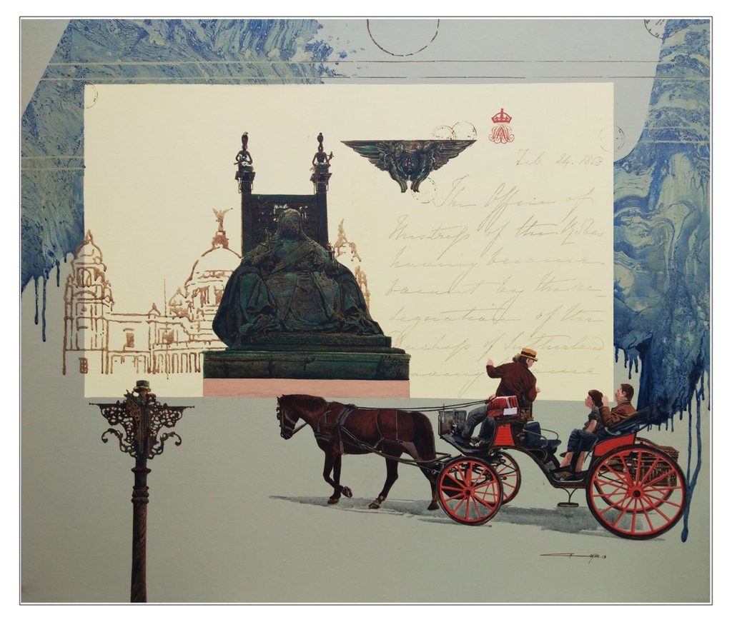 How to Buy Art at an Art Fair: Tips for Indian Collectors 3 how to buy art at an art fair - mixed media painting by Tapas Das
